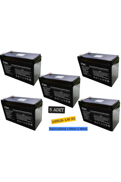 ttec 12V 9Ah Bakımsız Kuru Akü 5 Adet ttec 12V 9Ah Bakımsız Kuru Akü 5 Adet
